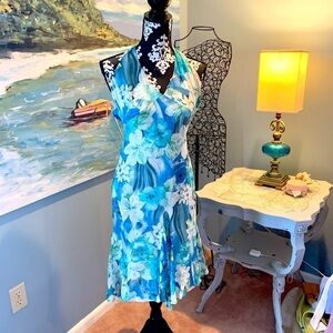 VTG Julien MacDonald,Gorgeous Colors, London, Lotus Floral Halter, Size 42/US 6